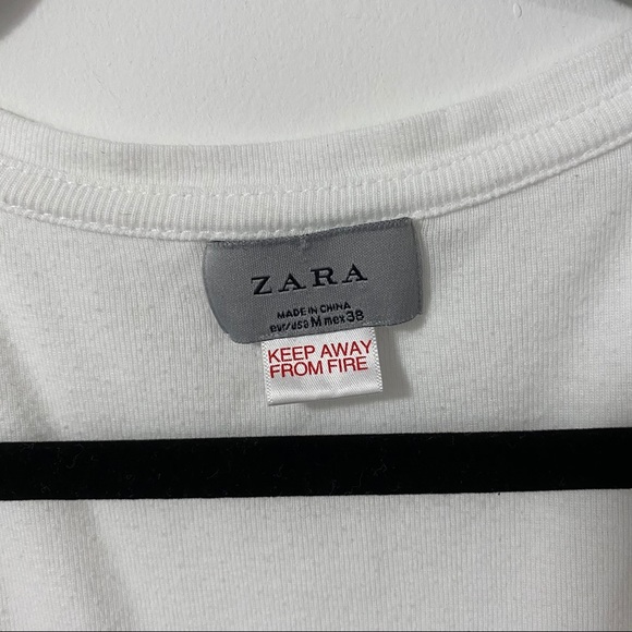 Zara White Long Sleeve Shirt MEDIUM - Picture 4 of 5